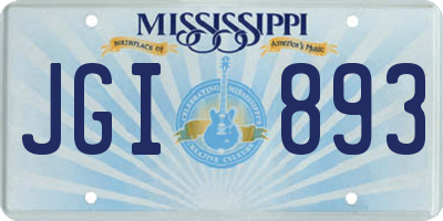 MS license plate JGI893