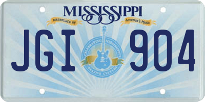 MS license plate JGI904