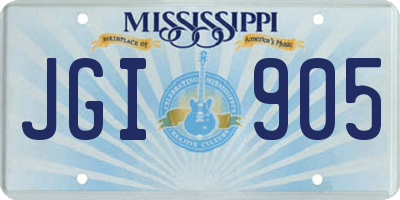 MS license plate JGI905