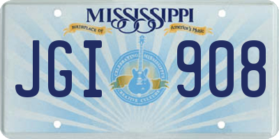MS license plate JGI908