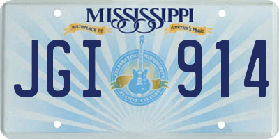 MS license plate JGI914