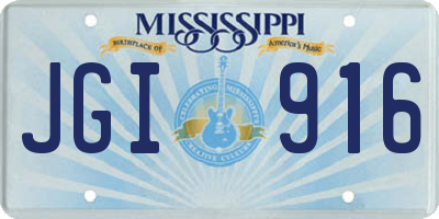 MS license plate JGI916