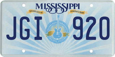 MS license plate JGI920