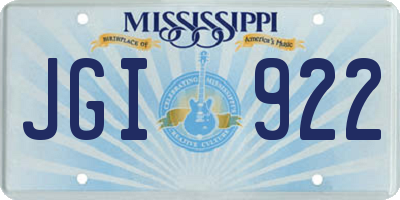 MS license plate JGI922