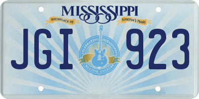 MS license plate JGI923