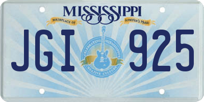 MS license plate JGI925