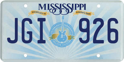 MS license plate JGI926