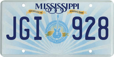 MS license plate JGI928