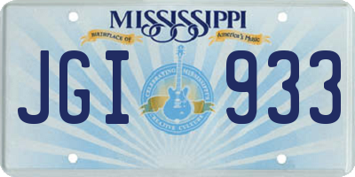 MS license plate JGI933