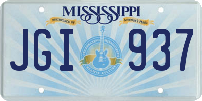 MS license plate JGI937