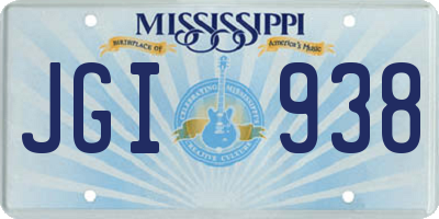 MS license plate JGI938
