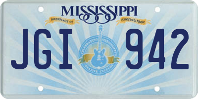 MS license plate JGI942