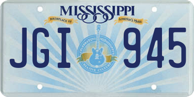 MS license plate JGI945