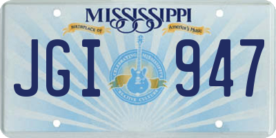 MS license plate JGI947