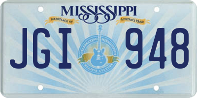 MS license plate JGI948