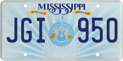 MS license plate JGI950