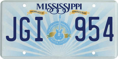 MS license plate JGI954