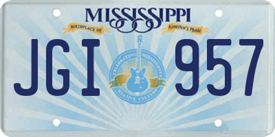 MS license plate JGI957