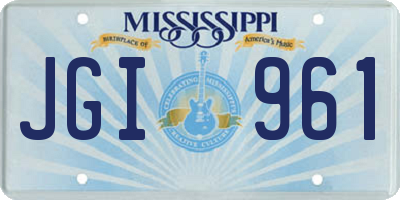 MS license plate JGI961