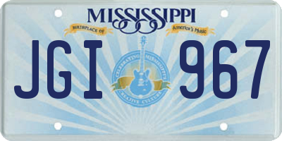 MS license plate JGI967
