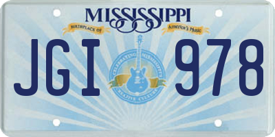 MS license plate JGI978
