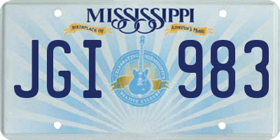 MS license plate JGI983