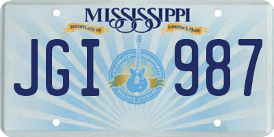 MS license plate JGI987