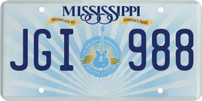 MS license plate JGI988