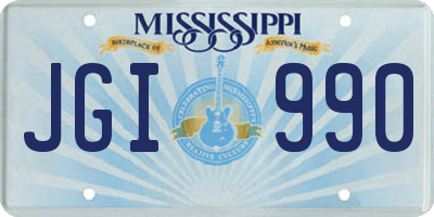 MS license plate JGI990