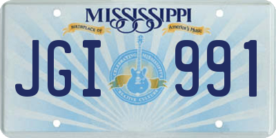 MS license plate JGI991
