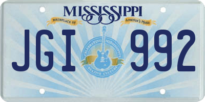 MS license plate JGI992