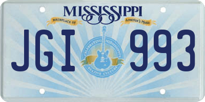 MS license plate JGI993