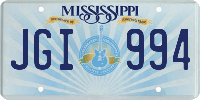 MS license plate JGI994