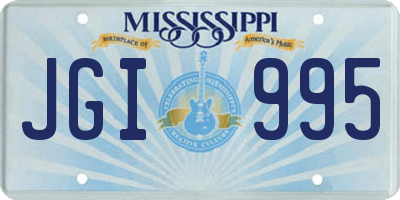 MS license plate JGI995
