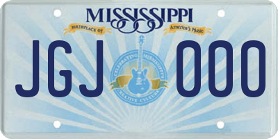 MS license plate JGJ000