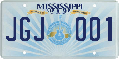 MS license plate JGJ001