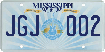 MS license plate JGJ002