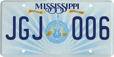 MS license plate JGJ006