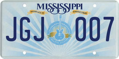 MS license plate JGJ007