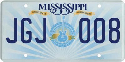 MS license plate JGJ008
