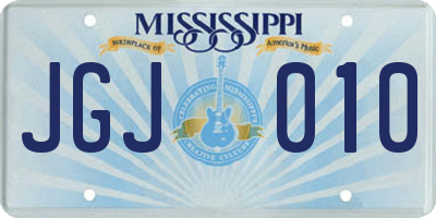 MS license plate JGJ010