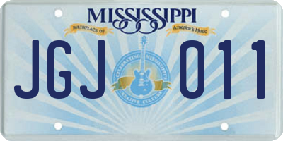 MS license plate JGJ011
