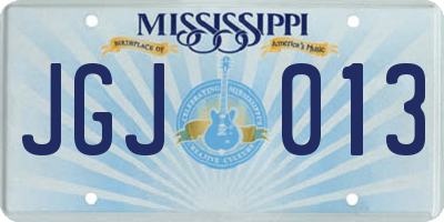 MS license plate JGJ013