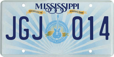MS license plate JGJ014