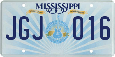 MS license plate JGJ016