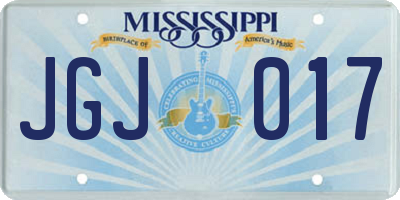 MS license plate JGJ017