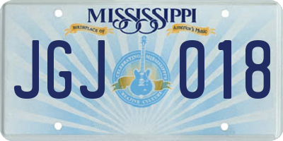 MS license plate JGJ018