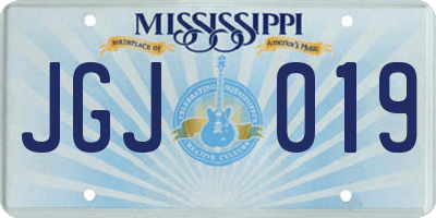 MS license plate JGJ019