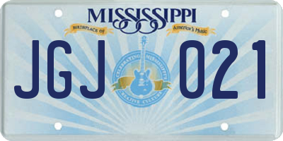 MS license plate JGJ021