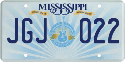 MS license plate JGJ022